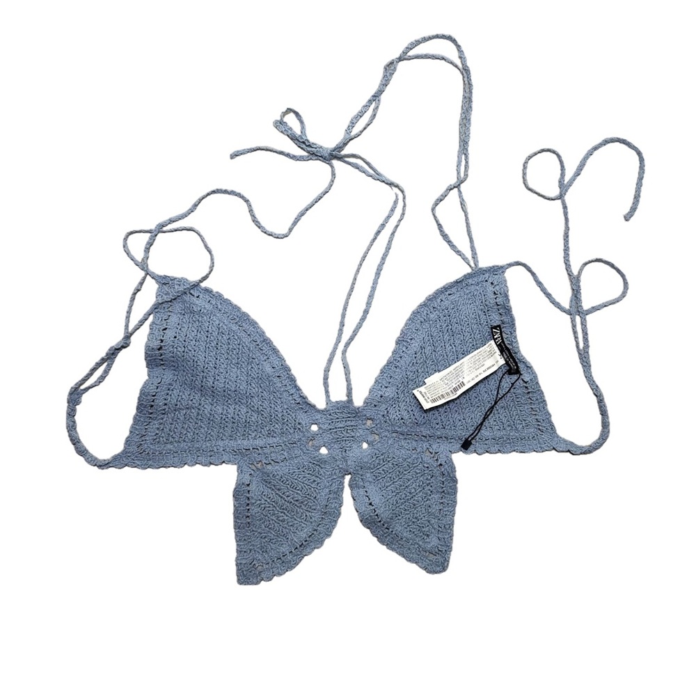 Zara Butterfly Crochet Top M-L NWOT - Picture 4 of 4